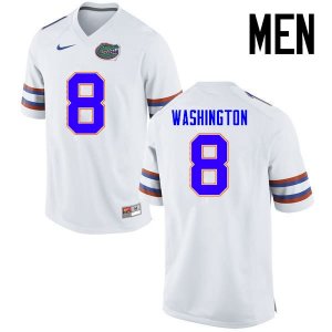 Men's Florida Gators #8 Nick Washington NCAA Nike White Authentic Stitched College Football Jersey SQA6162GX